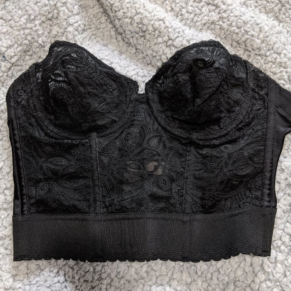 Vintage Black Lace Bustier